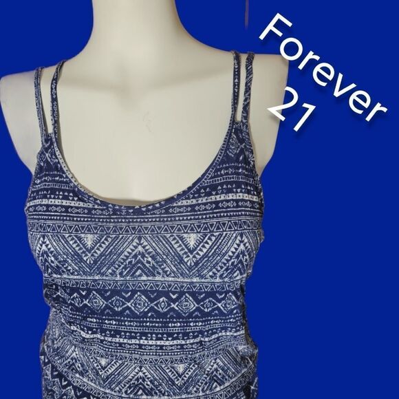 NWT Forever 21 Romper Navy/Cream Small - Picture 2 of 5